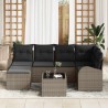 Ensemble de Canapés avec coussin 7 pcs Gris polyrotin 526839526839