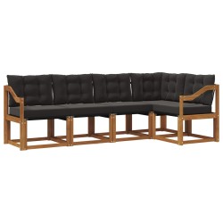 Ensemble de canapés d'extérieur 5 pcs Naturel et Noir 526841526841