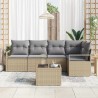 Ensemble de canapé de jardin 6 pcs Beige et Gris clair 526842526842