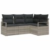 Ensemble de Canapés avec coussin 4 pcs Gris clair polyrotin 526858526858