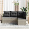 Ensemble de Canapés avec coussin 4 pcs Gris clair polyrotin 526858526858