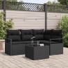 Ensemble de Canapés avec coussin 5 pcs Noir polyrotin 526862526862