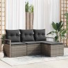 Ensemble de Canapés avec coussin 4 pcs Gris polyrotin 526873526873