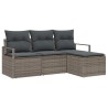 Ensemble de Canapés avec coussin 4 pcs Gris polyrotin 526873526873