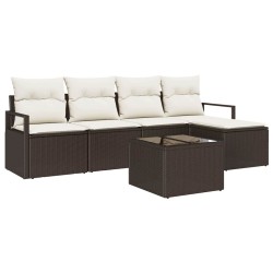 Ensemble de Canapés 6 pcs Marron et Crème polyrotin 526874526874