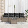 Ensemble de Canapés avec coussin 5 pcs Gris polyrotin 526875526875
