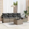 Ensemble de Canapés avec coussin 6 pcs Gris clair polyrotin 526876526876