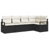 Ensemble de canapé de jardin 5 pcs Noir et Blanc polyrotin 526878526878