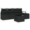 Ensemble de Canapés avec coussin 6 pcs Noir polyrotin 526879526879