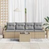 Ensemble de Canapés avec coussin 5 pcs Beige et gris polyrotin 526882526882
