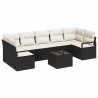Ensemble de canapé de jardin avec coussin 8 pcs Noir et Crème 526883526883
