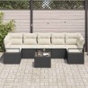 Ensemble de canapé de jardin avec coussin 8 pcs Noir et Crème 526883526883