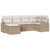 Ensemble de Canapés avec coussin 6 pcs Beige et blanc polyrotin 526888526888