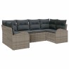 Ensemble de canapé de jardin avec coussin 6 pcs Gris polyrotin 526893526893