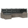 Ensemble de Canapés avec coussin 6 pcs Gris polyrotin 526894526894