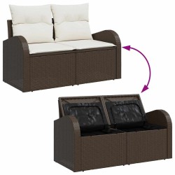 Ensemble de Canapés 6 pcs Marron et blanc polyrotin 526895526895