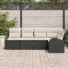 Ensemble de canapé de jardin 5 pcs Noir et Blanc polyrotin 526896526896