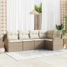 Ensemble de canapé de jardin 5 pcs Beige et blanc polyrotin 526897526897