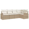 Ensemble de canapé de jardin 5 pcs Beige et blanc polyrotin 526897526897