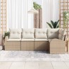 Ensemble de canapé de jardin 5 pcs Beige et blanc polyrotin 526897526897