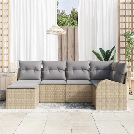 Ensemble de Canapés 6 pcs Beige et gris clair polyrotin 526901526901