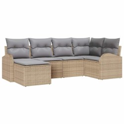 Ensemble de Canapés 6 pcs Beige et gris clair polyrotin 526901526901