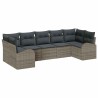 Ensemble de canapé de jardin avec coussin 7 pcs Gris polyrotin 526904526904