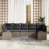 Ensemble de canapé de jardin avec coussin 7 pcs Gris polyrotin 526904526904