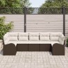 Ensemble de canapé de jardin 7 pcs Marron et blanc polyrotin 526905526905