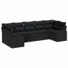 Ensemble de canapé de jardin avec coussin 7 pcs Noir polyrotin 526907526907