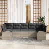 Ensemble de canapé de jardin 7 pcs Gris clair polyrotin 526908526908