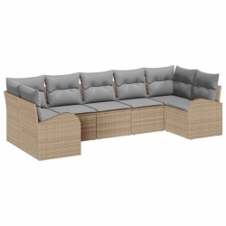 Ensemble de canapé de jardin 7 pcs Beige et Gris clair 526909526909