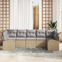 Ensemble de canapé de jardin 7 pcs Beige et Gris clair 526909526909