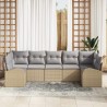 Ensemble de canapé de jardin 7 pcs Beige et Gris clair 526909526909