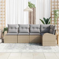 Ensemble de canapé de jardin 5 pcs Beige et Gris clair 526910526910
