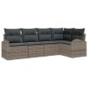 Ensemble de canapé de jardin avec coussin 5 pcs Gris polyrotin 526911526911