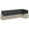 Ensemble de canapé de jardin 6 pcs Gris clair polyrotin 526912526912