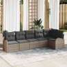 Ensemble de canapé de jardin avec coussin 6 pcs Gris polyrotin 526913526913