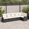 Ensemble de canapé de jardin 6 pcs Noir et Blanc polyrotin 526915526915