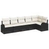 Ensemble de canapé de jardin 6 pcs Noir et Blanc polyrotin 526915526915