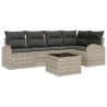 Ensemble de canapé de jardin 6 pcs Gris clair polyrotin 526917526917