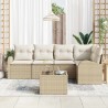 Ensemble de canapé de jardin 6 pcs Beige et blanc polyrotin 526918526918
