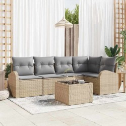 Ensemble de canapé de jardin 6 pcs Beige et gris clair 526919526919