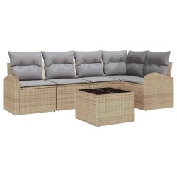 Ensemble de canapé de jardin 6 pcs Beige et gris clair 526919526919