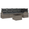 Ensemble de canapé de jardin avec coussin 6 pcs Gris polyrotin 526920526920
