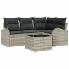 Ensemble de canapé de jardin 5 pcs Gris clair polyrotin 526927526927