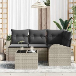 Ensemble de canapé de jardin 5 pcs Gris clair polyrotin 526927526927