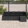 Ensemble de canapé de jardin avec coussin 5 pcs Noir polyrotin 526933526933