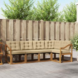 Ensemble de canapés d'extérieur 5 pcs Naturel et Beige 526935526935