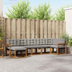 Ensemble de canapés d'extérieur 7 pcs Gris Naturel et Clair 526939526939